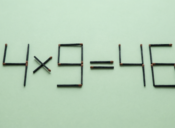 Две спички — и равенство верное: 4 × 9 = 46, справится не каждый
